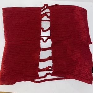 Red crop top with open back
